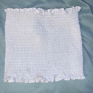 White Stretch Crop Tube Top
